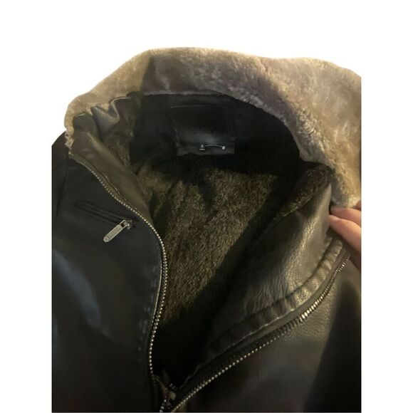 American Breed Mens Black Lined Motorcycle Coat Leather Jacket Size Small NWT - Picture 3 of 7